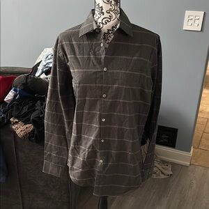 Van Heusen Charcoal Plaid Dress Shirt